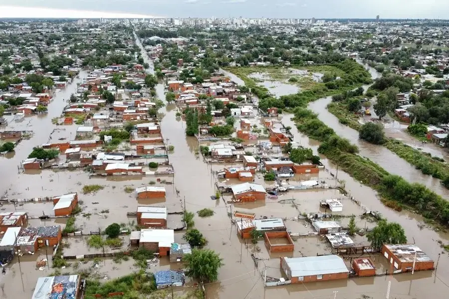 Bahía Blanca bajo agua. Gentileza.