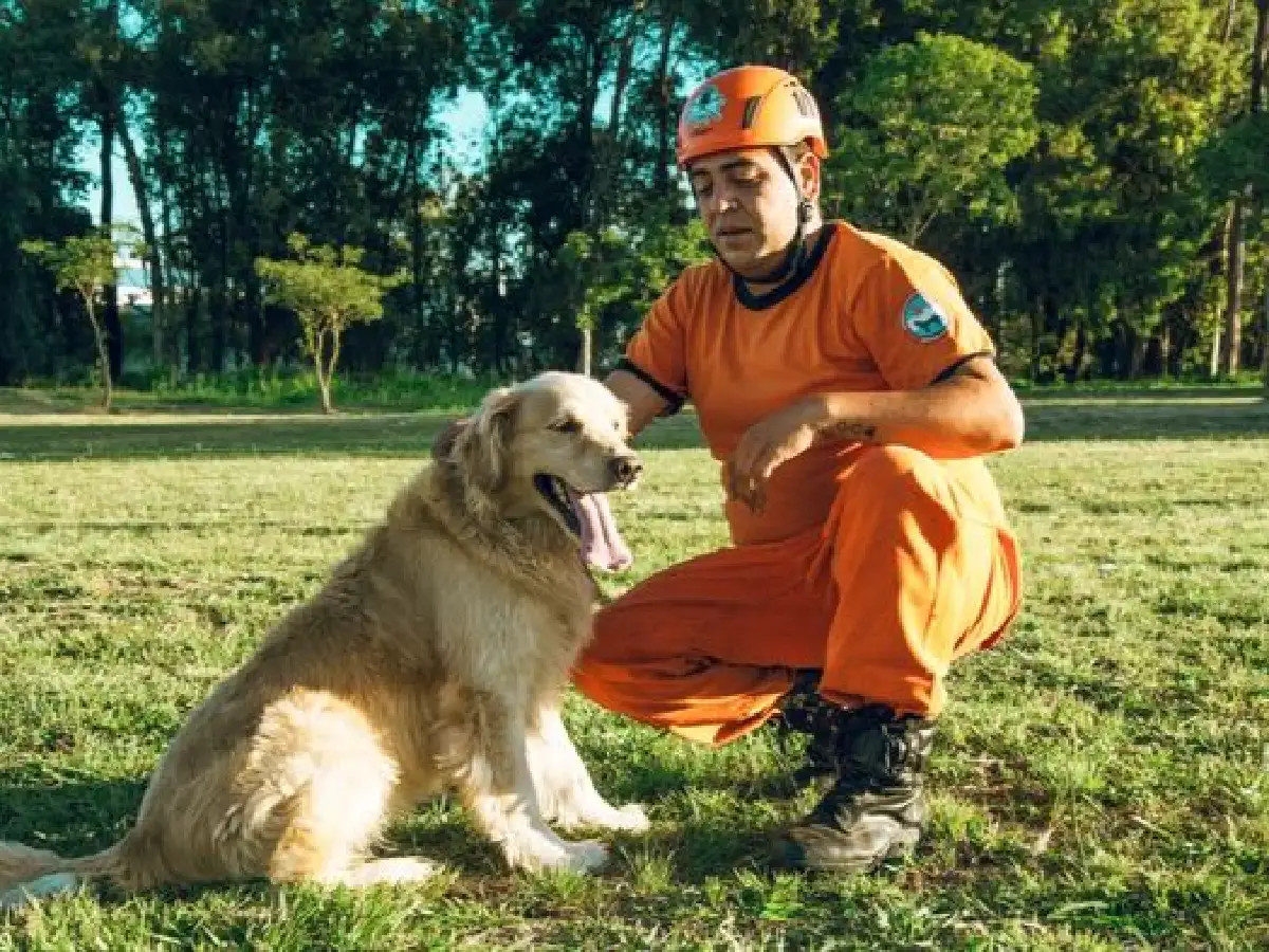 La familia de Bomberos despide a Aaron, uno de sus perros de búsqueda