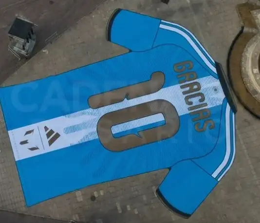 Un “gracias” gigante para Messi sorprendió a Rosario.