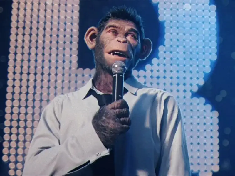 En "Better man: la historia de Robbie Williams" el cantante es representado como un mono.