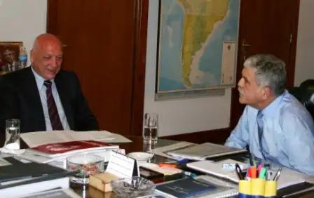 Bonfatti y De Vido analizaron la marcha de obras en la provincia