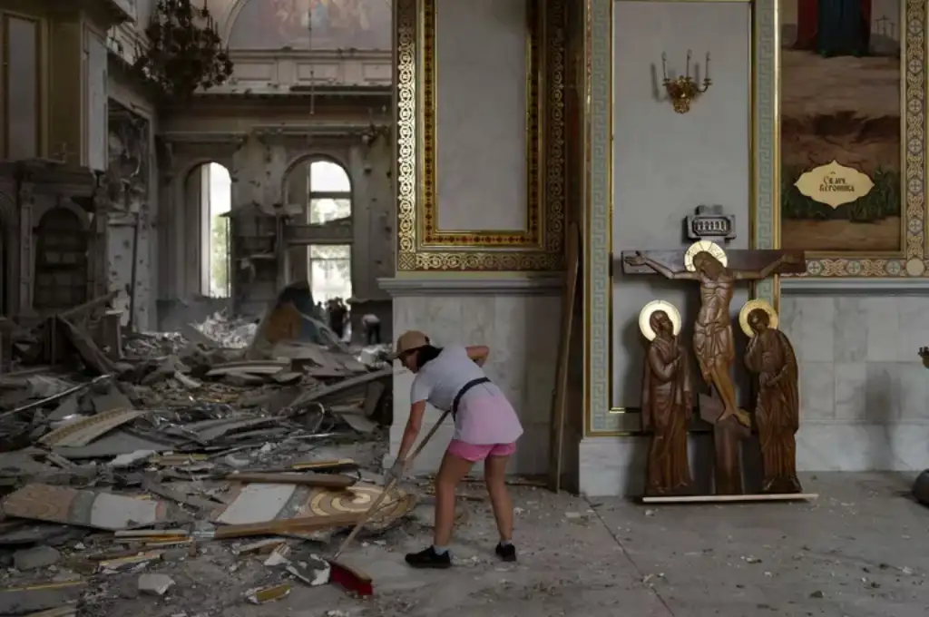 Bombardeo en la catedral de Odesa, Ucrania