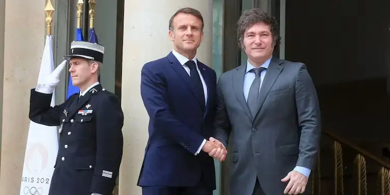 Reunió entre Milei y el presidente de Francia.