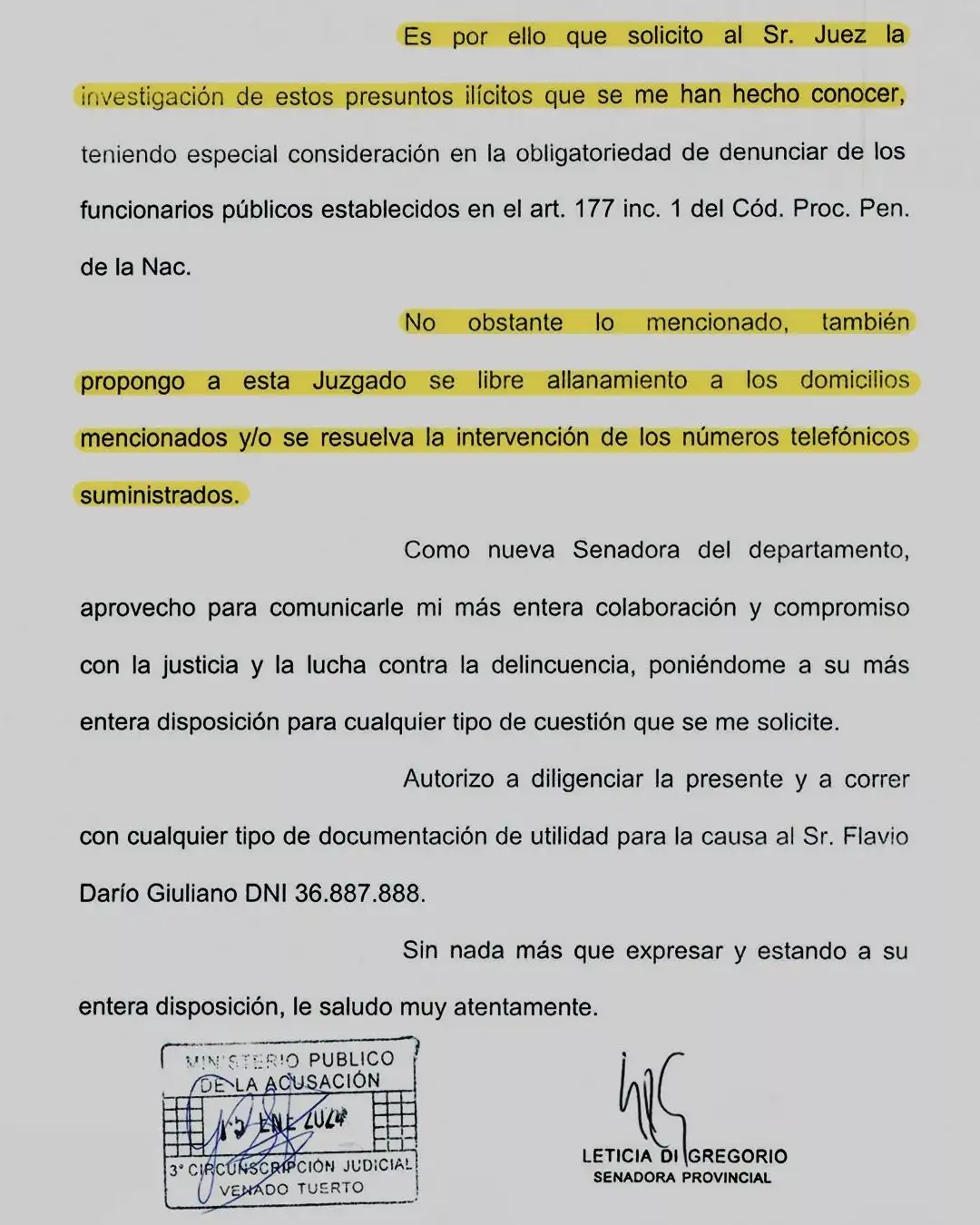 Denuncia Do Gregorio