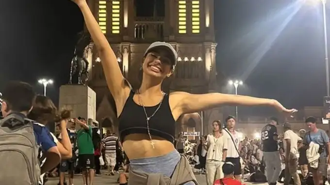 La emoción de Daniela Celis al llegar a Luján y pedir por Thiago Medina