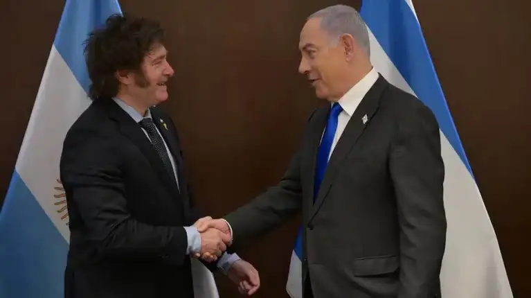 El presidente, Javier Milei, se reunió con el primer ministro de Israel, Benjamin Netanyahu durante su visita a aquel país.