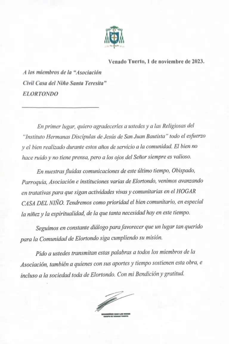 Comunicado Obispado