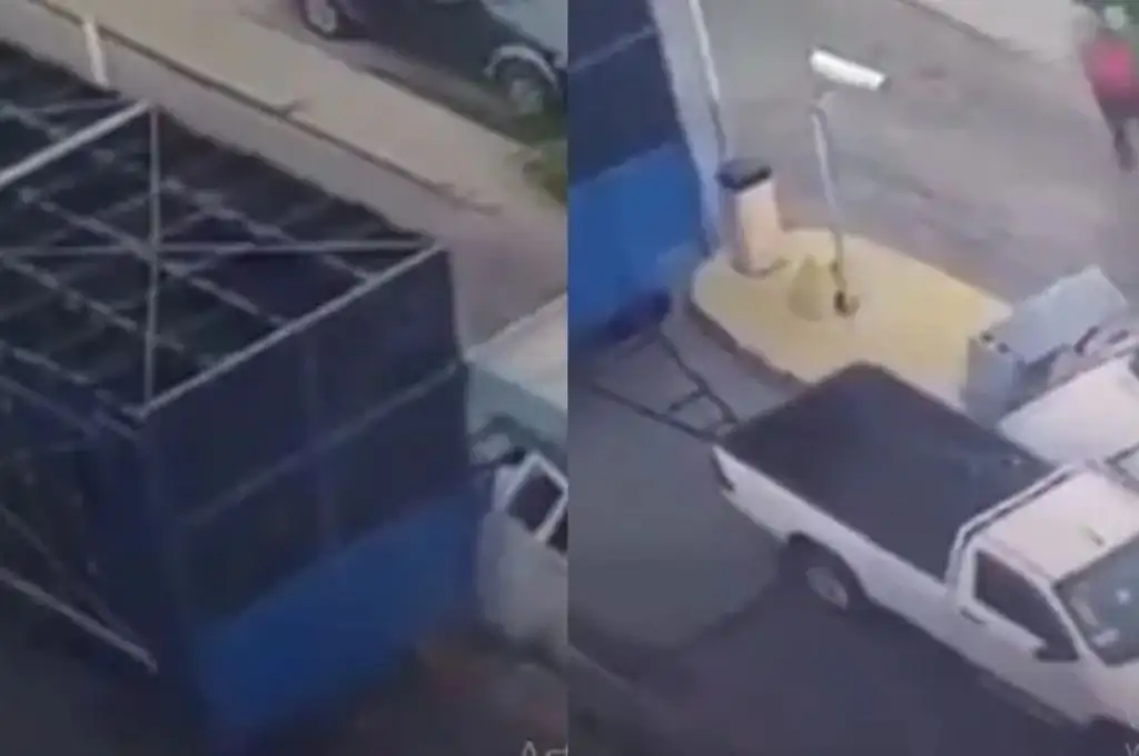 Una camioneta chocó una garita de seguridad