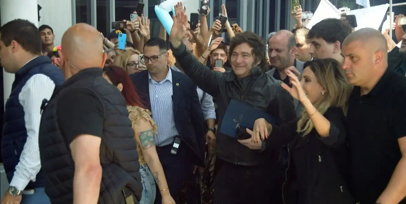 El presidente Javier Milei estuvo en Santa Fe en octubre, en el marco de la campaña electoral. Foto: Achivo
