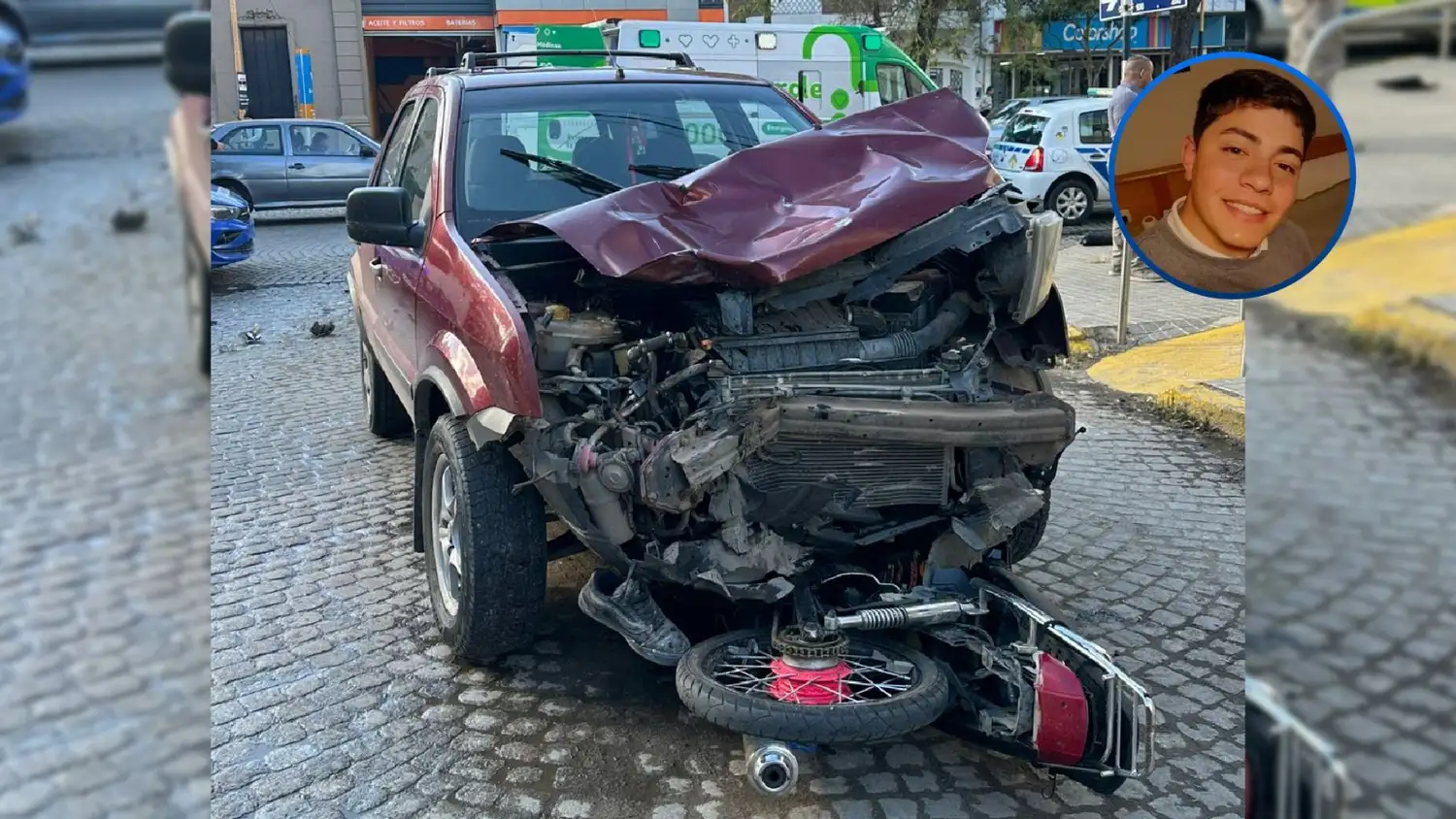 Jeremías Bazán protagonizó un grave accidente en 9 de Julio y Sarmiento.