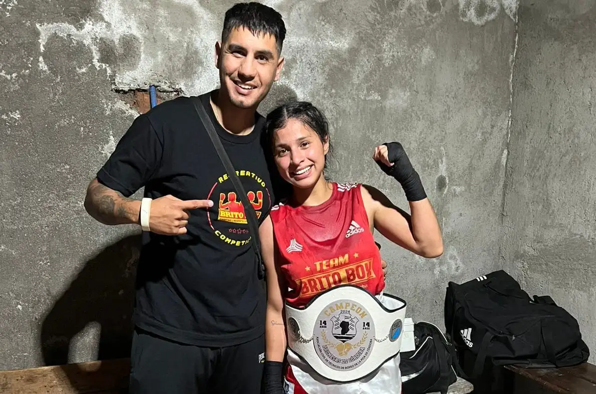 Ruth Gutiérrez junto a su entrenador Federico Brito