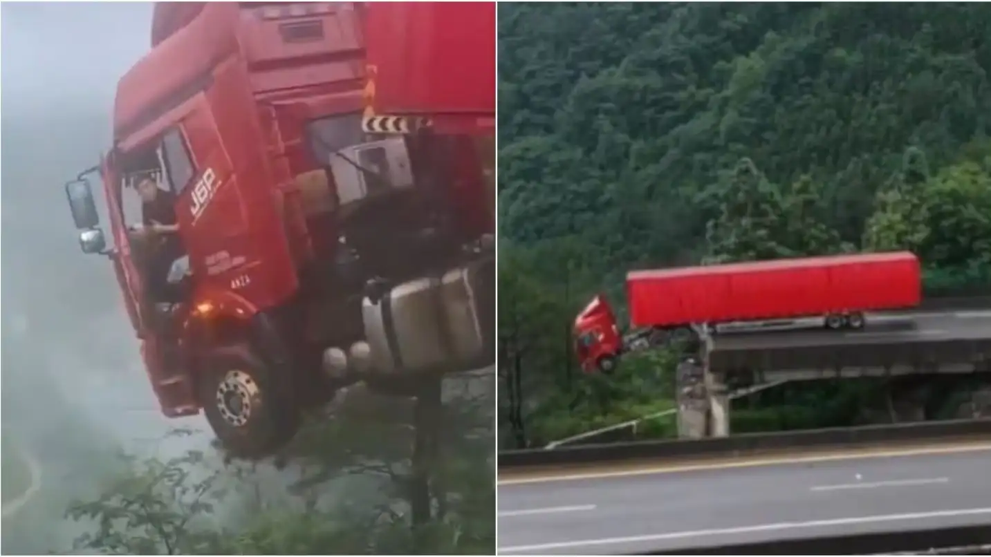 El chofer pudo ser rescatado y se encuentra sano y salvo. (Foto: captura de video).