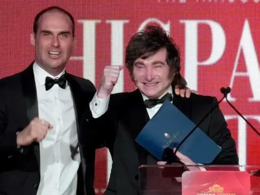 Milei este miércoles junto a Eduardo Bolsonaro.