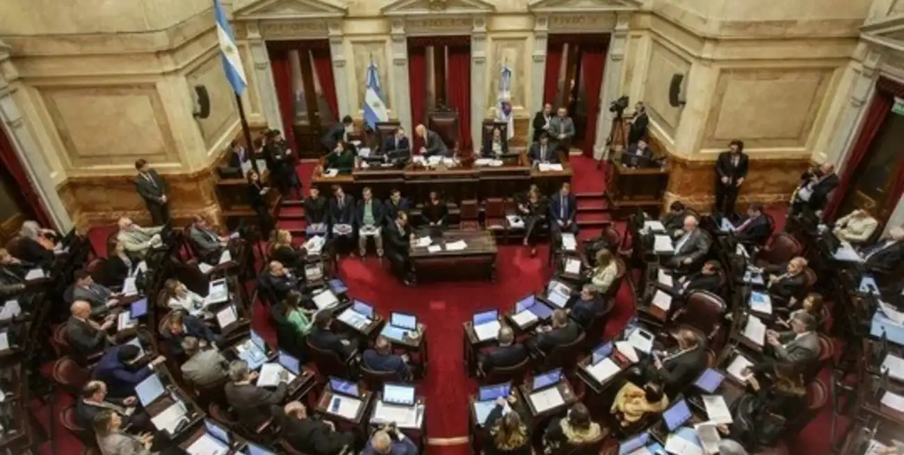Aspecto de la sesión especial en el Senado de la Nación.
