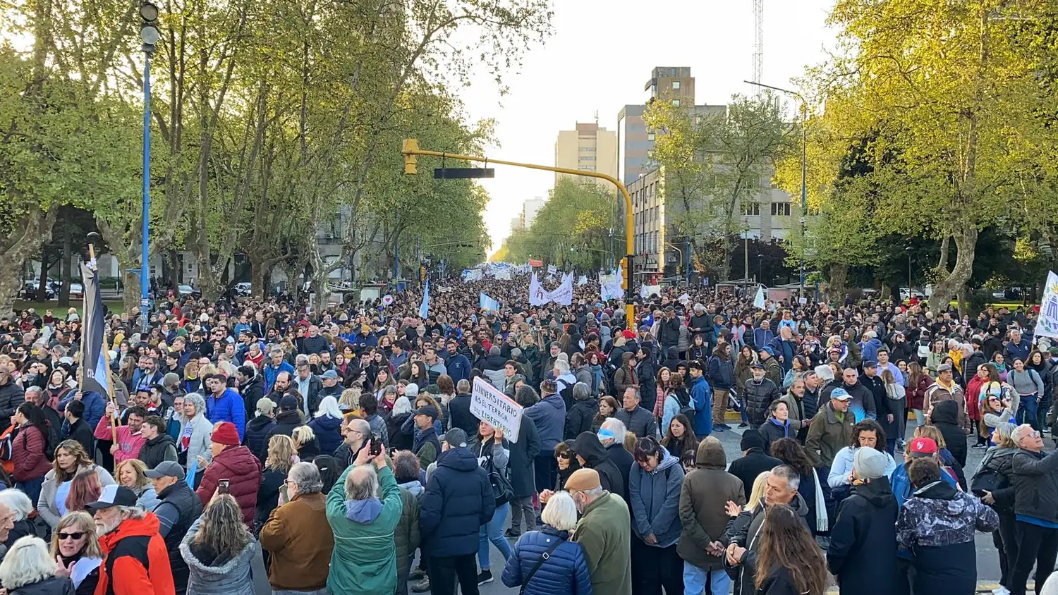 La marcha y el paro se realizan en defensa de la educación pública y el sistema previsional argentino, y en reclamo de salarios dignos.