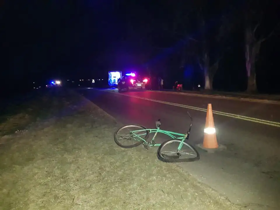 Un ciclista falleció tras un accidente tránsito en la Ruta Provincial Nº 1