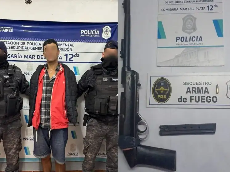 El sujeto tenía un arma calibre 22 largo con mango de madera.