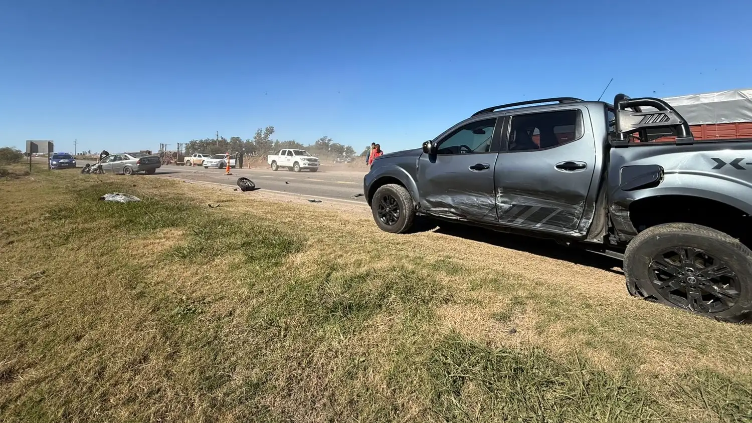 Choque múltiple en Ruta 19 dejó solo daños materiales
