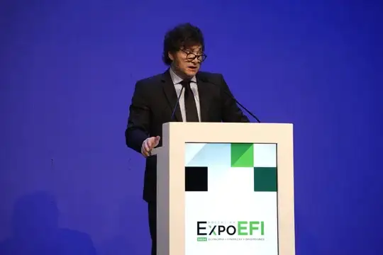 El presidente Javier Milei en en Congreso Económico Argentino de la Expo - EFI (Economía, finanzas e inversiones).
