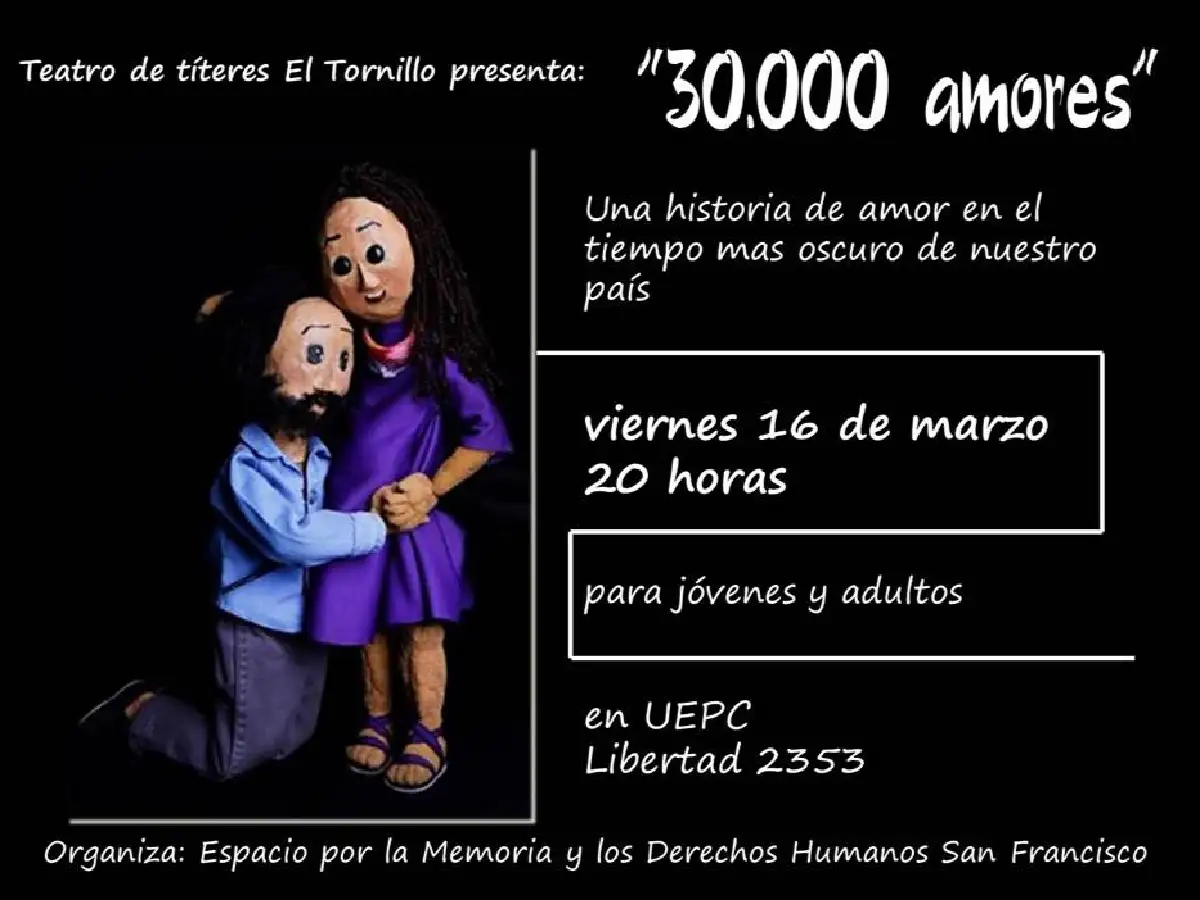 “30.000 amores”, títeres por  la Memoria