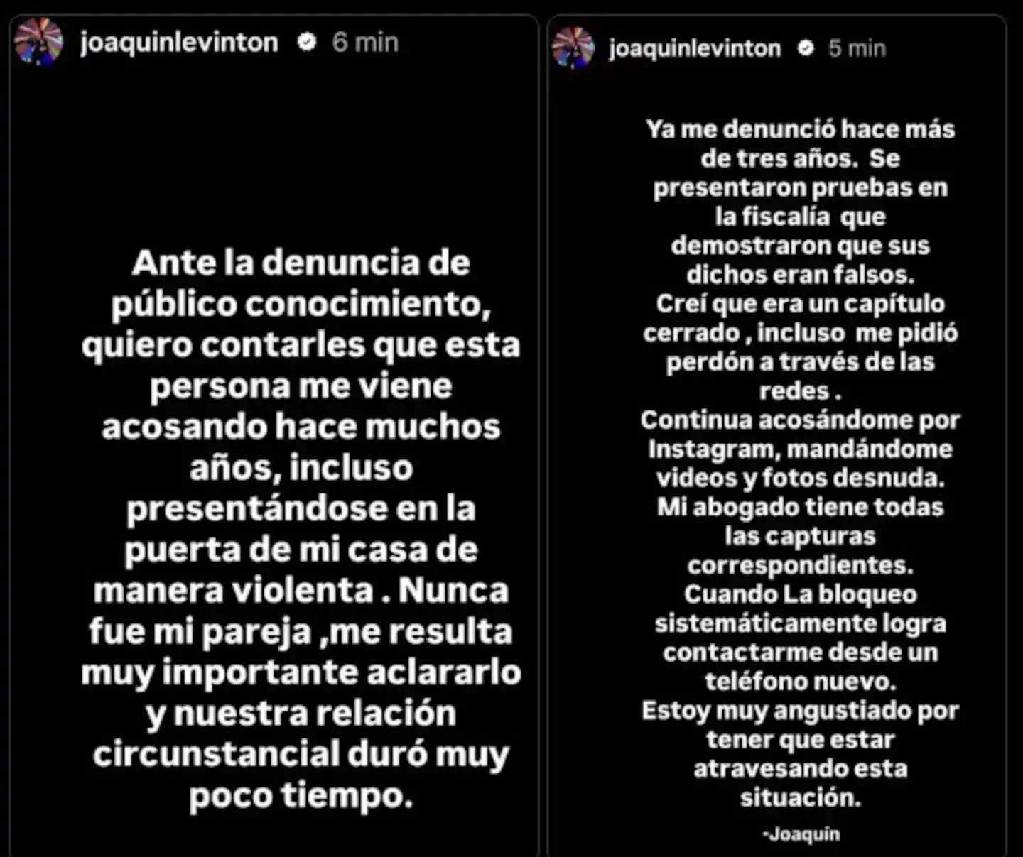 joaquin levinton instagram descargo