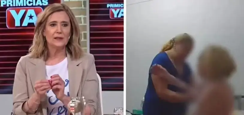 La periodista mostró las imágenes en televisión y confirmó que la cuidadora fue detenida, acusada de lesiones y amenazas.
