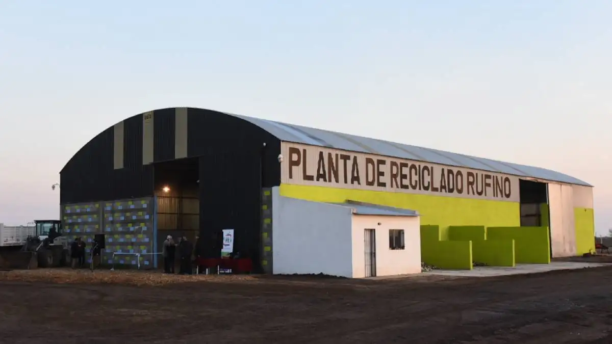 Planta de reciclado de Rufino. Foto: Gentileza.