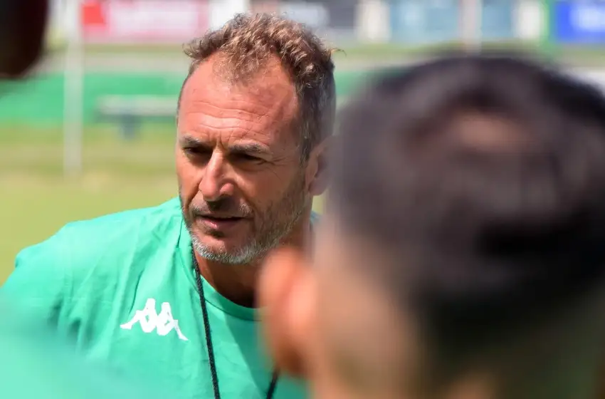 Mariano Mignini, en pleno entrenamiento del "Dragón".