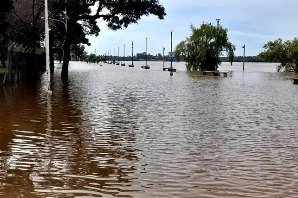 Crecida del río Uruguay en Concordia.