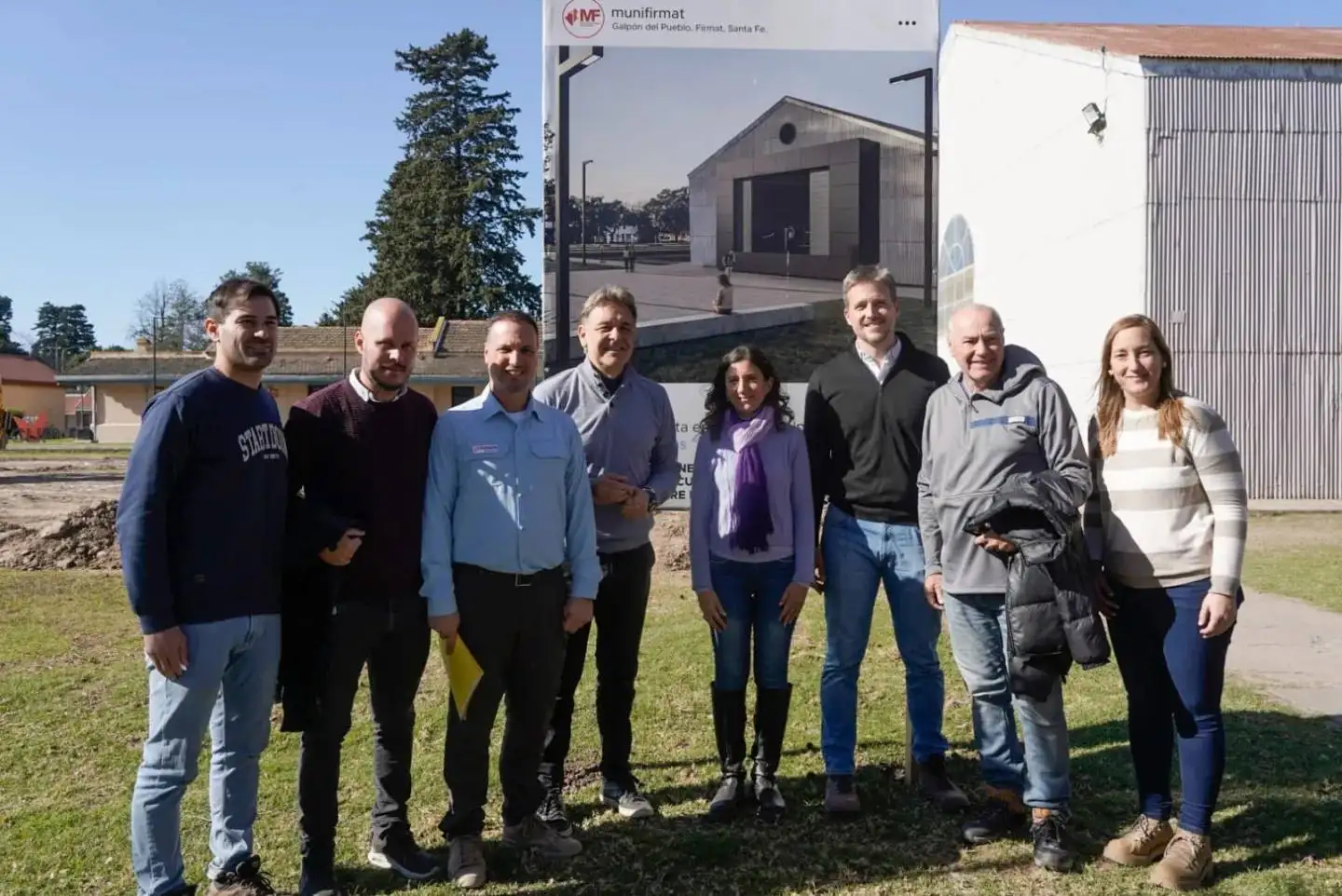 Maximino y Enrico, junto a la senadora departamental y autoridades locales.