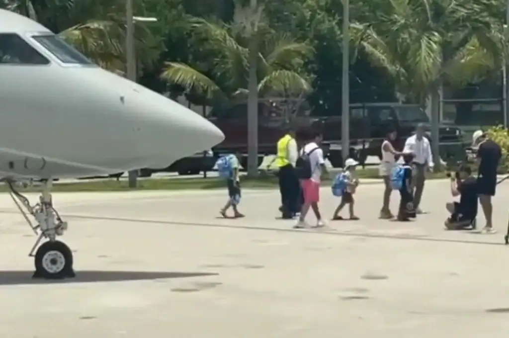 Messi llegó a Miami acompañado por su familia