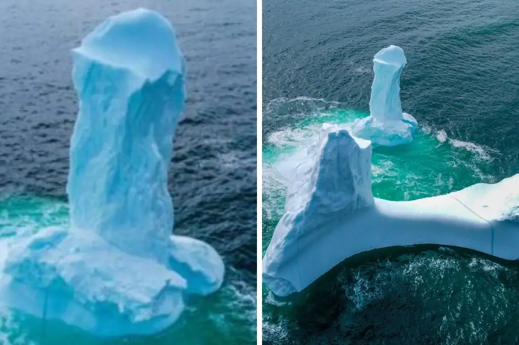 Sorprendente: encontraron un iceberg con forma de pene gigante