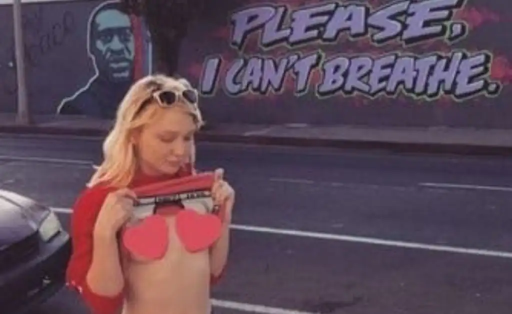 Hallaron muerta a la actriz porno que se sacó fotos hot en el mural de George Floyd
