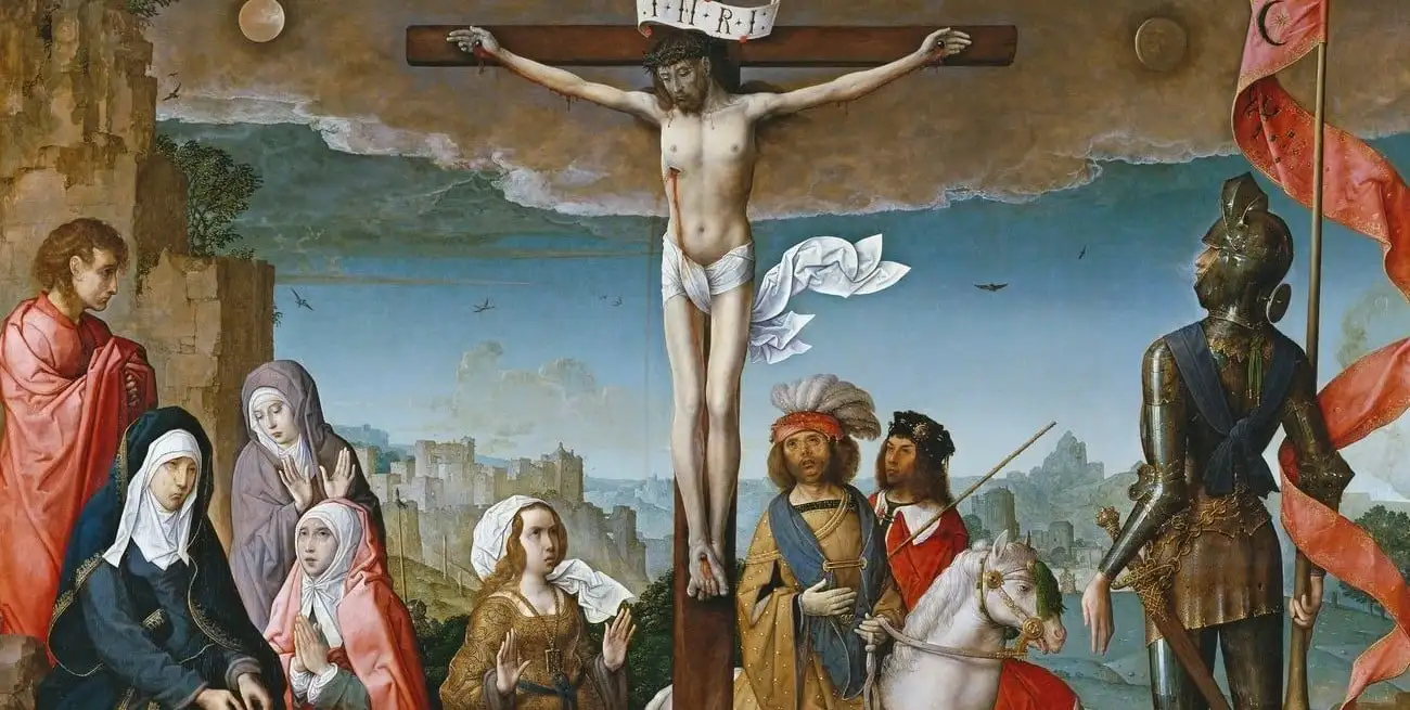 Fragmento de “Crucifixión”, óleo sobre tabla de Juan de Flandes, correspondiente a principios del siglo XVI. Foto: Museo del Prado
