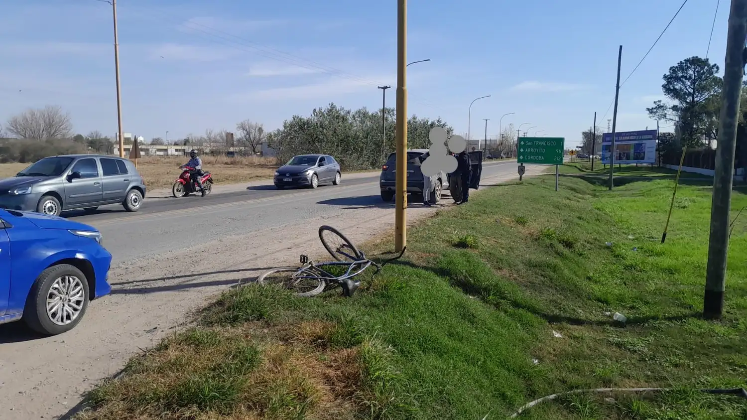 Un ciclista sufrió una fractura tras accidente