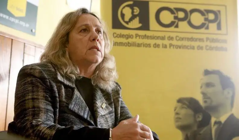 Virginia Manzotti, titular del Colegio Profesional de Corredores Públicos Inmobiliarios de la Provincia de Córdoba.