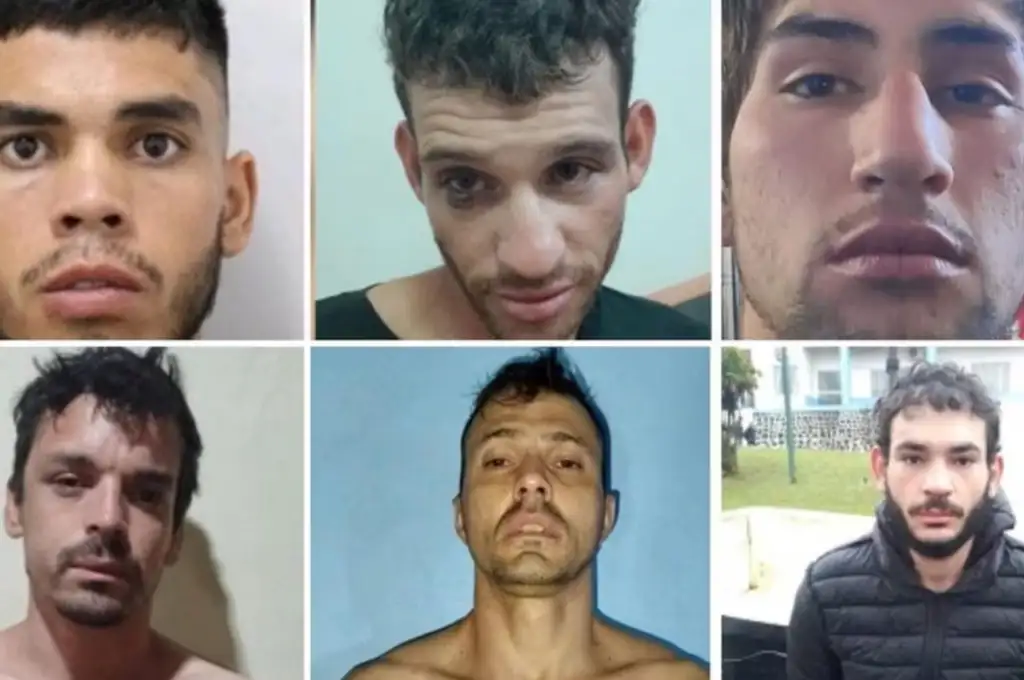 Los seis presos que busca la Policía de Misiones. (Foto: Gentilezas)