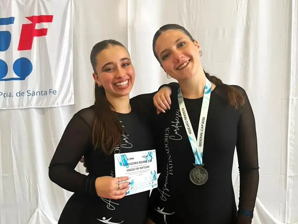 Eugenia De Franceschi y Pilar Domínguez representarán al Club El Tala en el Nacional de Patinaje Artístico, que se disputará del 18 al 24 de octubre en San Juan.