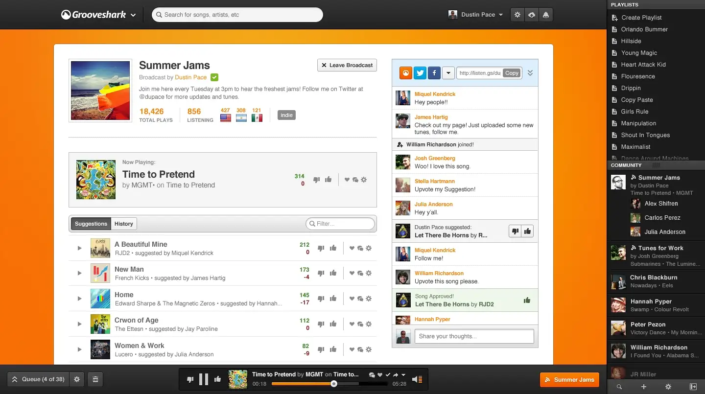 GrooveShark volvió días después de haber anunciado su cierre