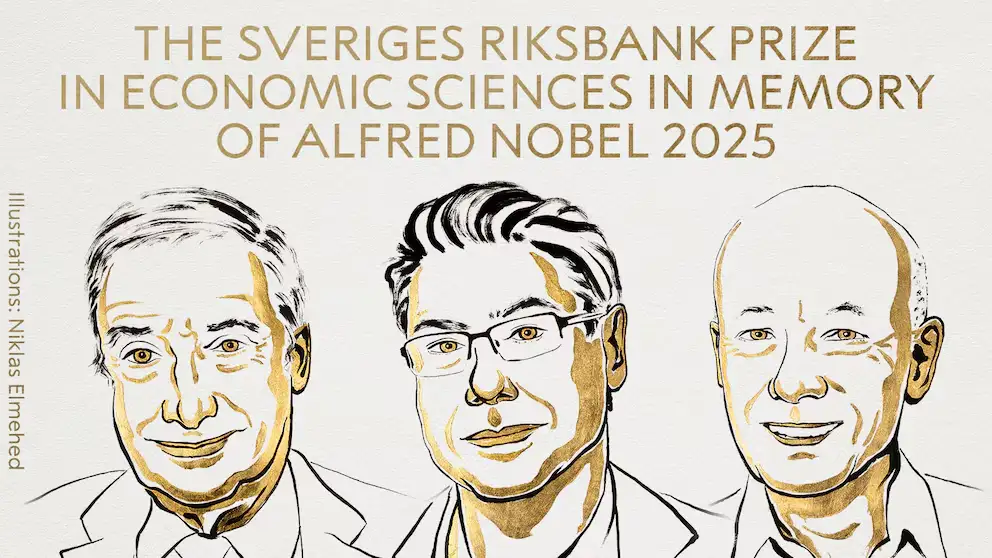 Joel Mokyr, Philippe Aghion y Peter Howitt fueron galardonados “por haber explicado el crecimiento económico impulsado por la innovación” (X/Nobel Prize)