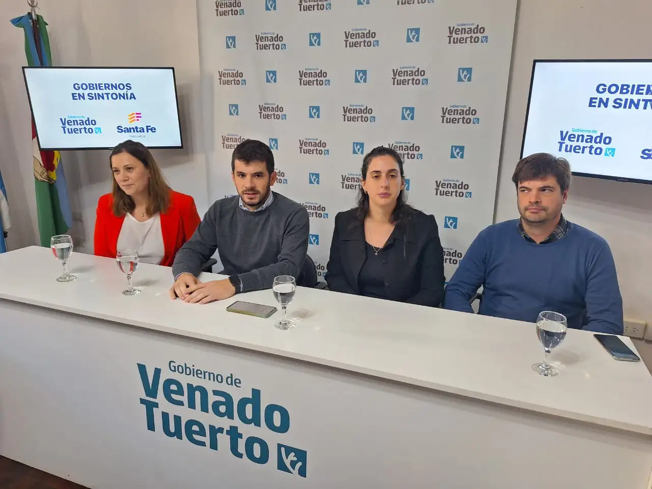 Georgina Orciani, Leonel Chiarella, Lucia Masneri y Nahuel Pasquinelli. Foto: Sur24
