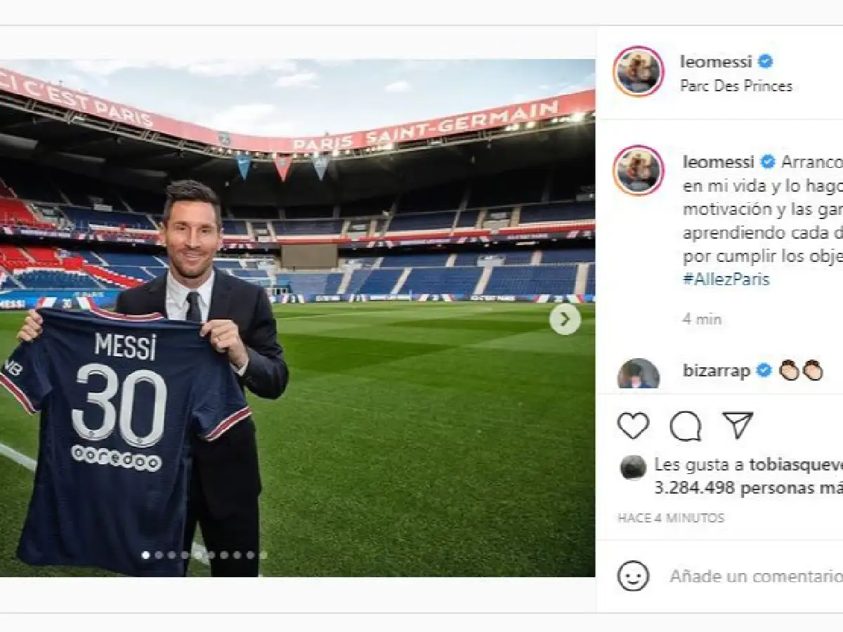 Messi hizo su primer posteo como futbolista de PSG