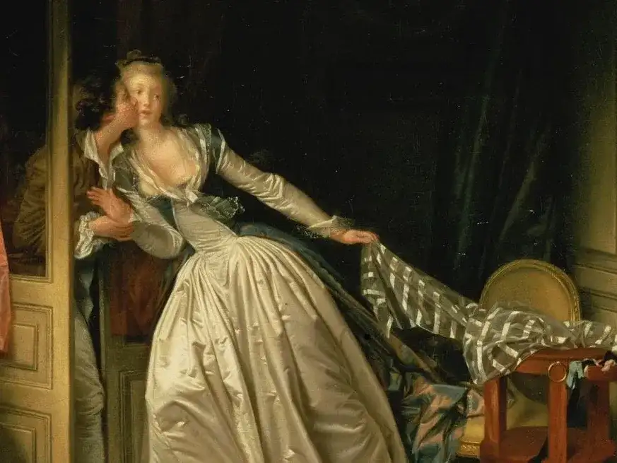 Fragmento de “El beso robado” de Fragonard. Foto: Museo del Hermitage (San Petersburgo).