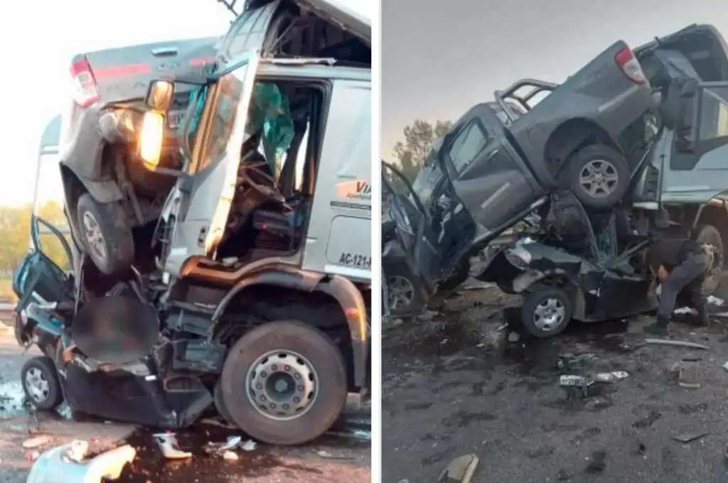 Buenos Aires: un impactante choque entre dos camiones, una camioneta y un auto dejó tres heridos