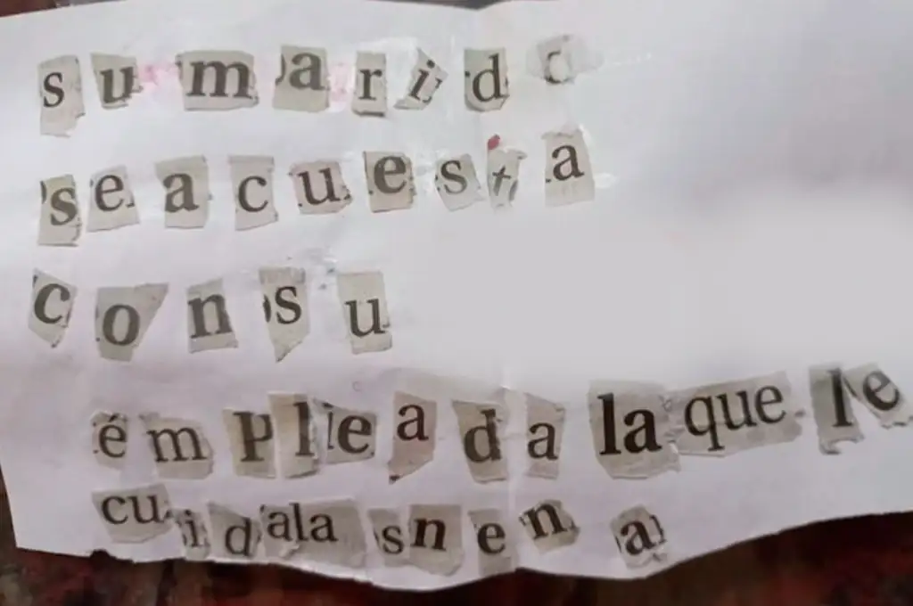 La denuncia anónima que recibió una mujer acusando a su marido de infidelidad.