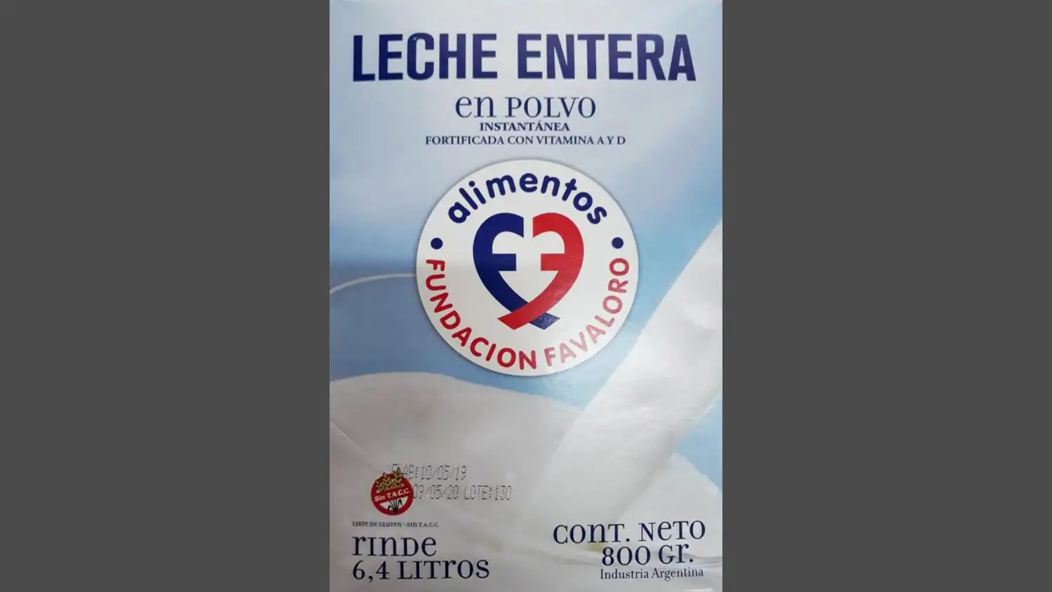 La Assal prohibió la venta de una leche entera en polvo