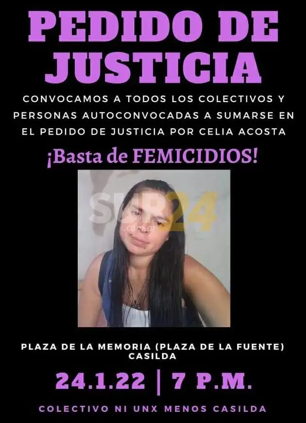 Harán una marcha por el femicidio de Celia Acosta