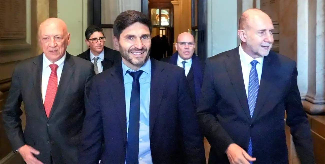 La foto corresponde a la audiencia de conciliación en la Corte Suprema de Justicia de la Nación que se realizó en 2025.