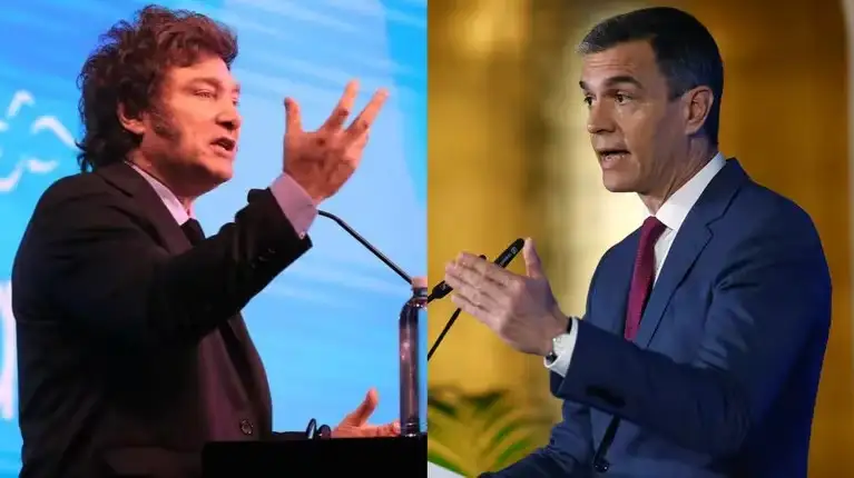 Javier Milei apuntó contra el kirchnerismo por la crisis diplomática que se generó con su par español, Pedro Sánchez.