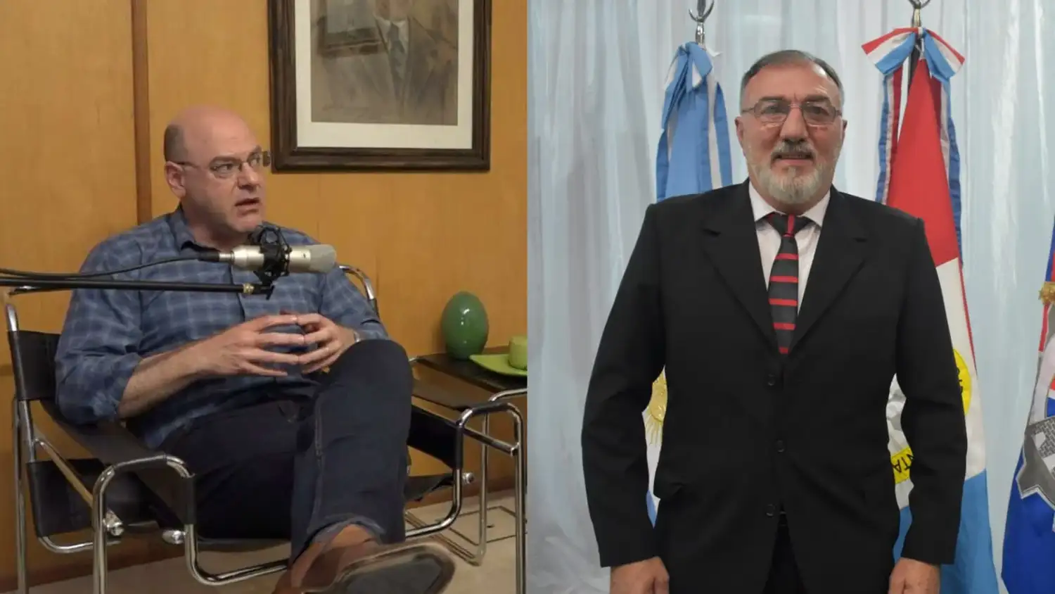 Alejandro Kuznitzky y el intendente de Frontera, Oscar Martínez.